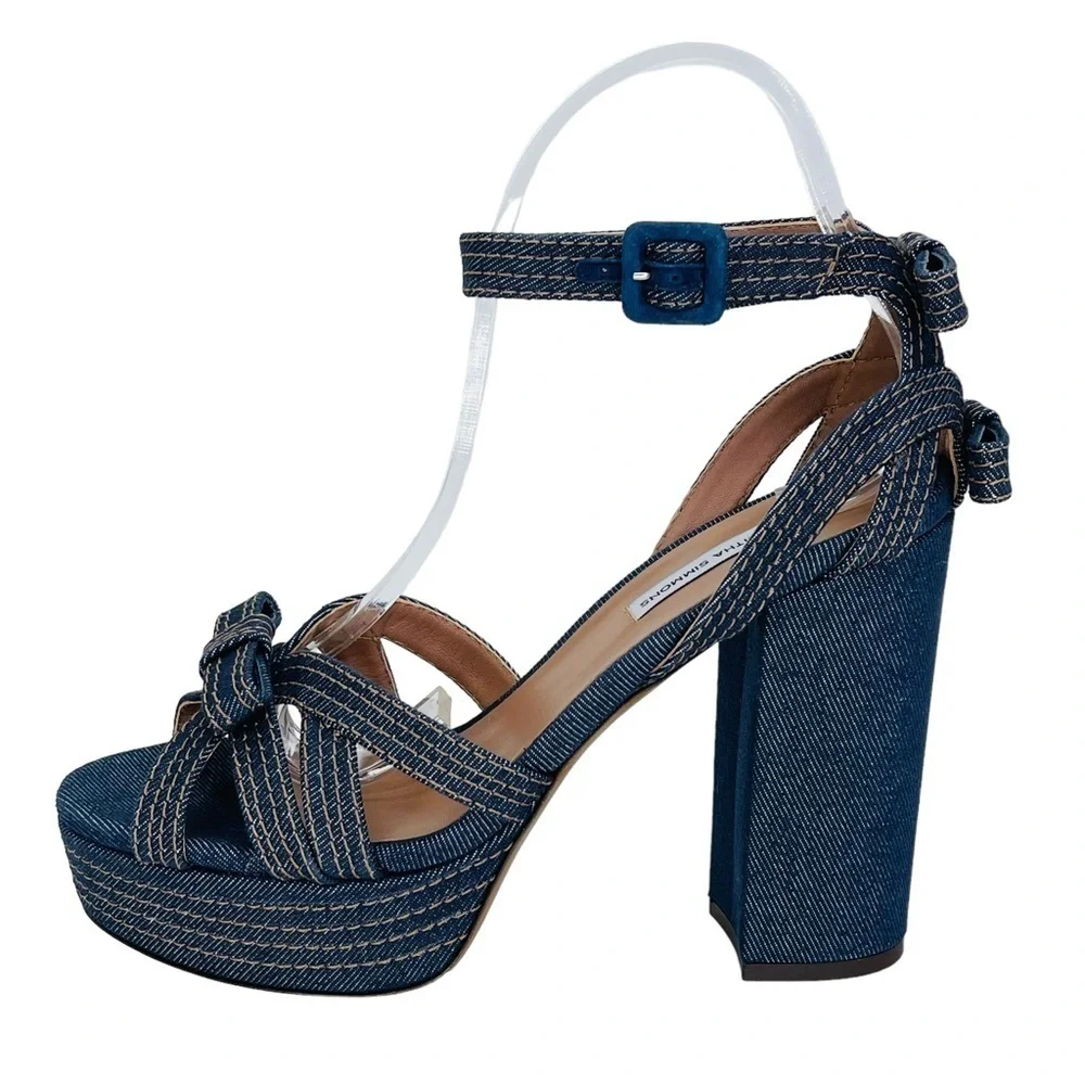 Tabitha Simmons Womens Platform Sandals EU 40B US 10M Indigo Denim Medium Width
